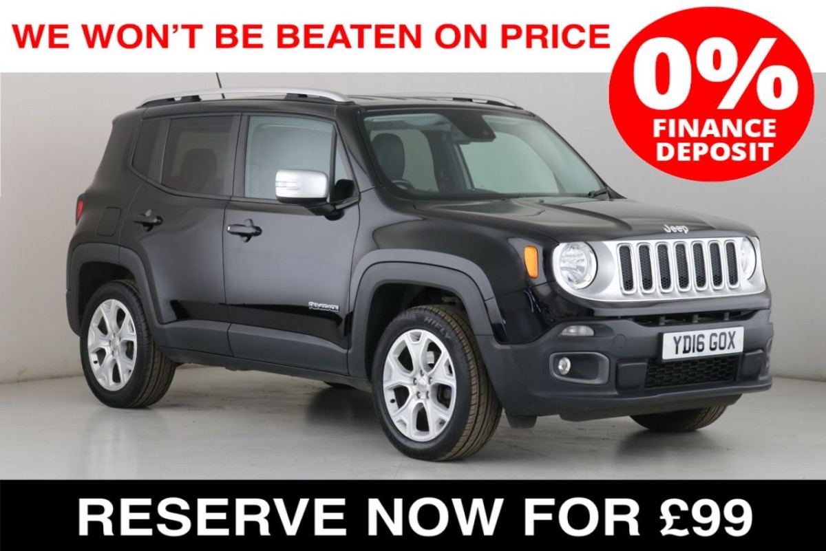 JEEP RENEGADE 1.4 LIMITED 5D 168 BHP - 2016 - £11,990