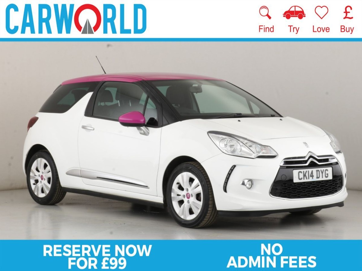 CITROEN DS3 1.6 E-HDI AIRDREAM DSTYLE PINK 3D 90 BHP HATCHBACK - 2014 - £4,990