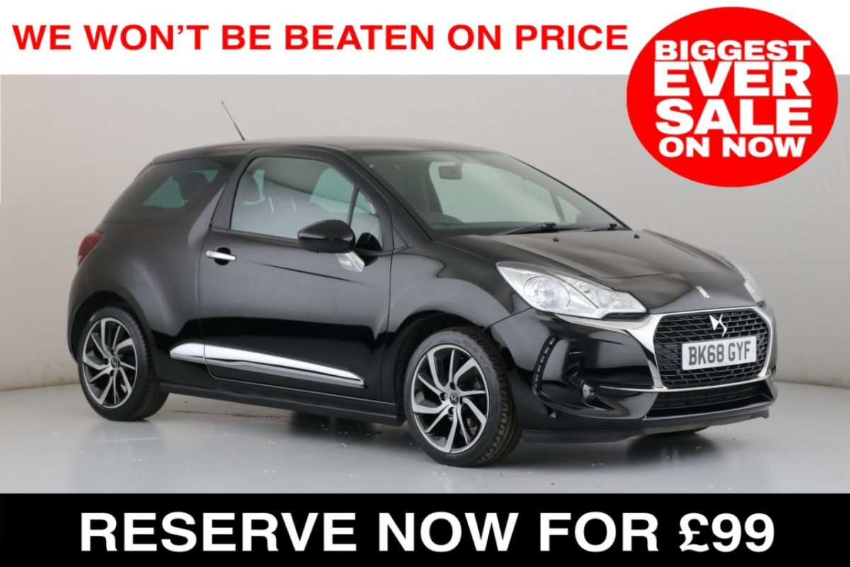 DS DS 3 1.6 BLUEHDI CONNECTED CHIC S/S 3D 98 BHP - 2018 - £8,990