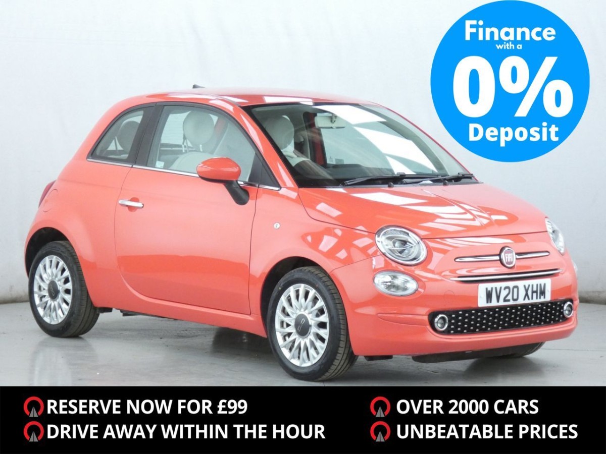 FIAT 500 1.2 LOUNGE 3D 69 BHP - 2020 - £7,400